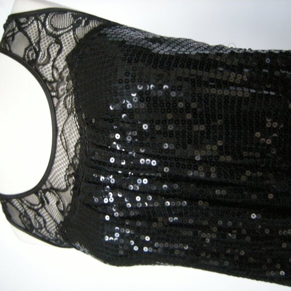 Wildcat CUTE Black Sequined and Lace Y2K Baby Doll Mini Dress/Tunic - S - Picture 6 of 9